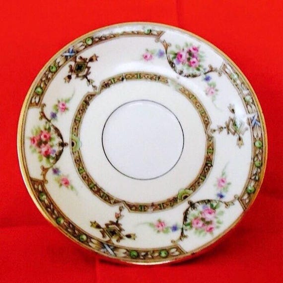 Antique UC Limoges France Saucer, LA FAYETTE Floral Pattern