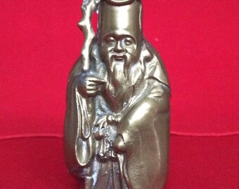 SOLID BRASS Chinoiserie STATUE Fukurokuju God of Longevity
