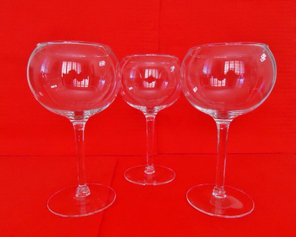 3 Red Wine / BALLOON WINE GLASSES Vintage Globe Bar Wine Etsy