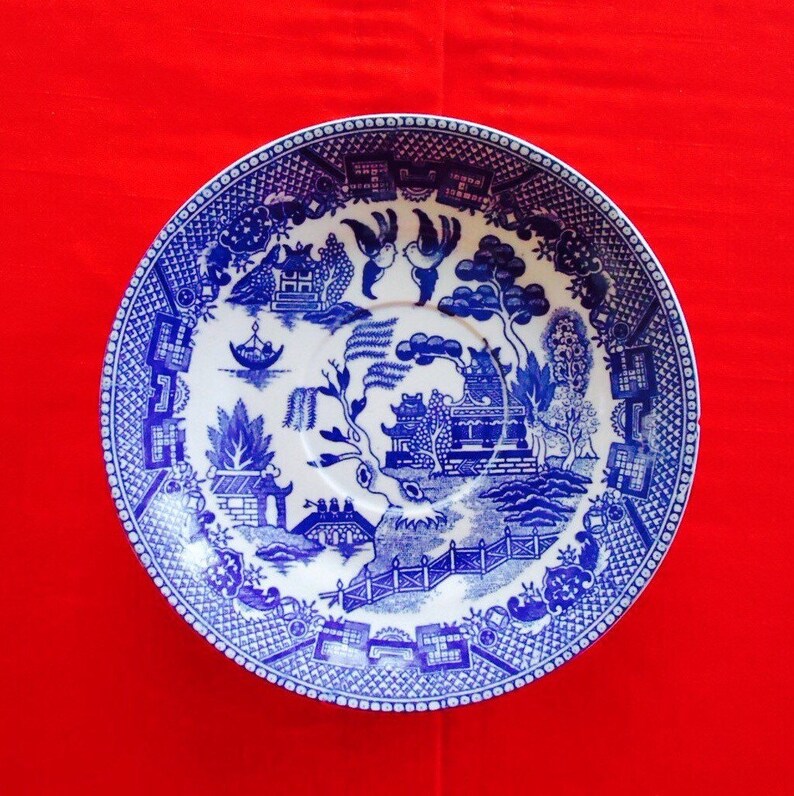 2 MORIYAMA BLUE WILLOW Saucers Made in Japan Vintage China Etsy