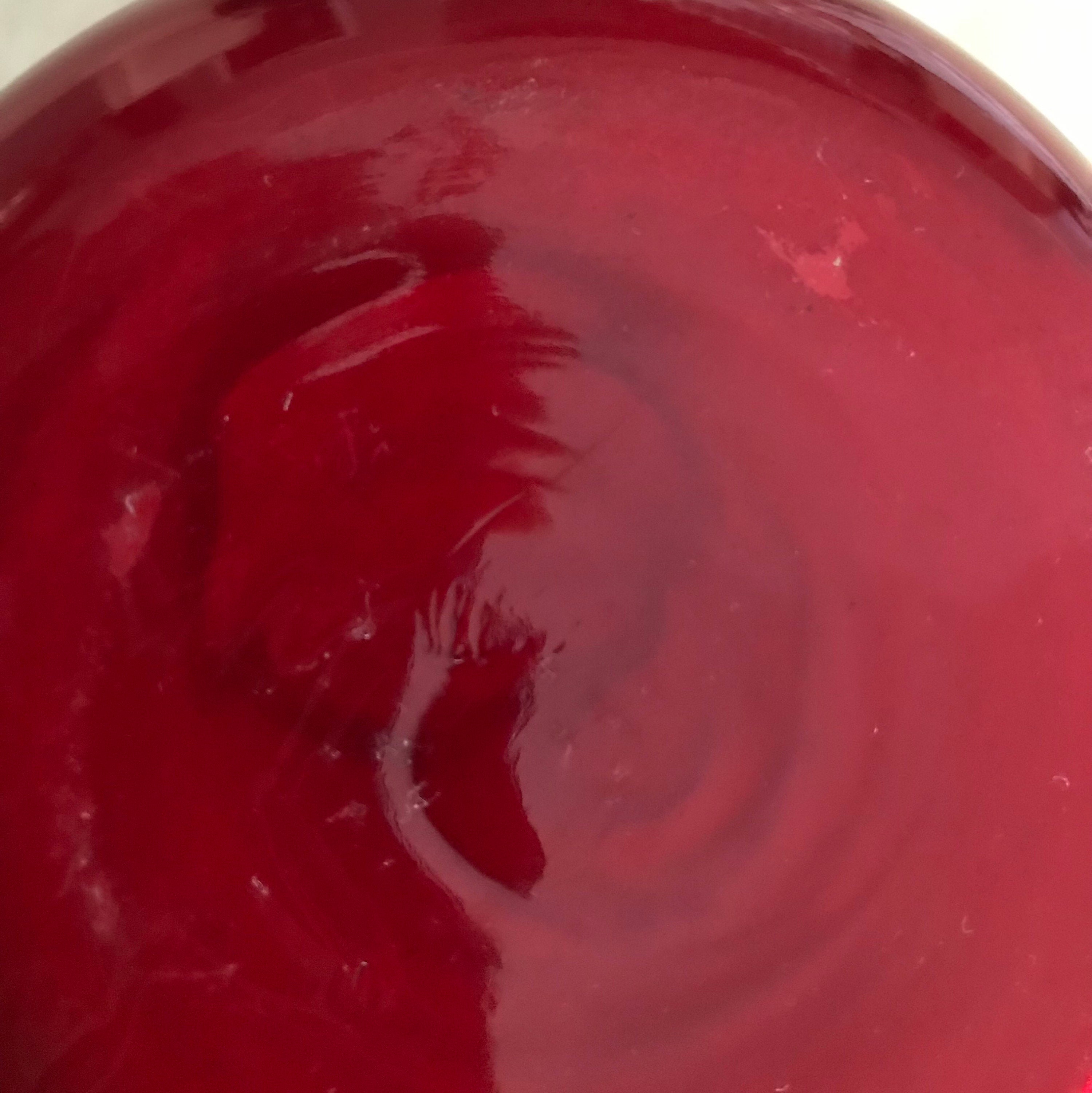 Vintage Hand Blown RED GLASS Hourglass Shaped VASE Etsy