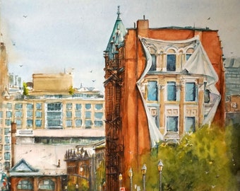 Gooderham Flateron Building St Lawrence Market Toronto Original painting Prints you will Love.