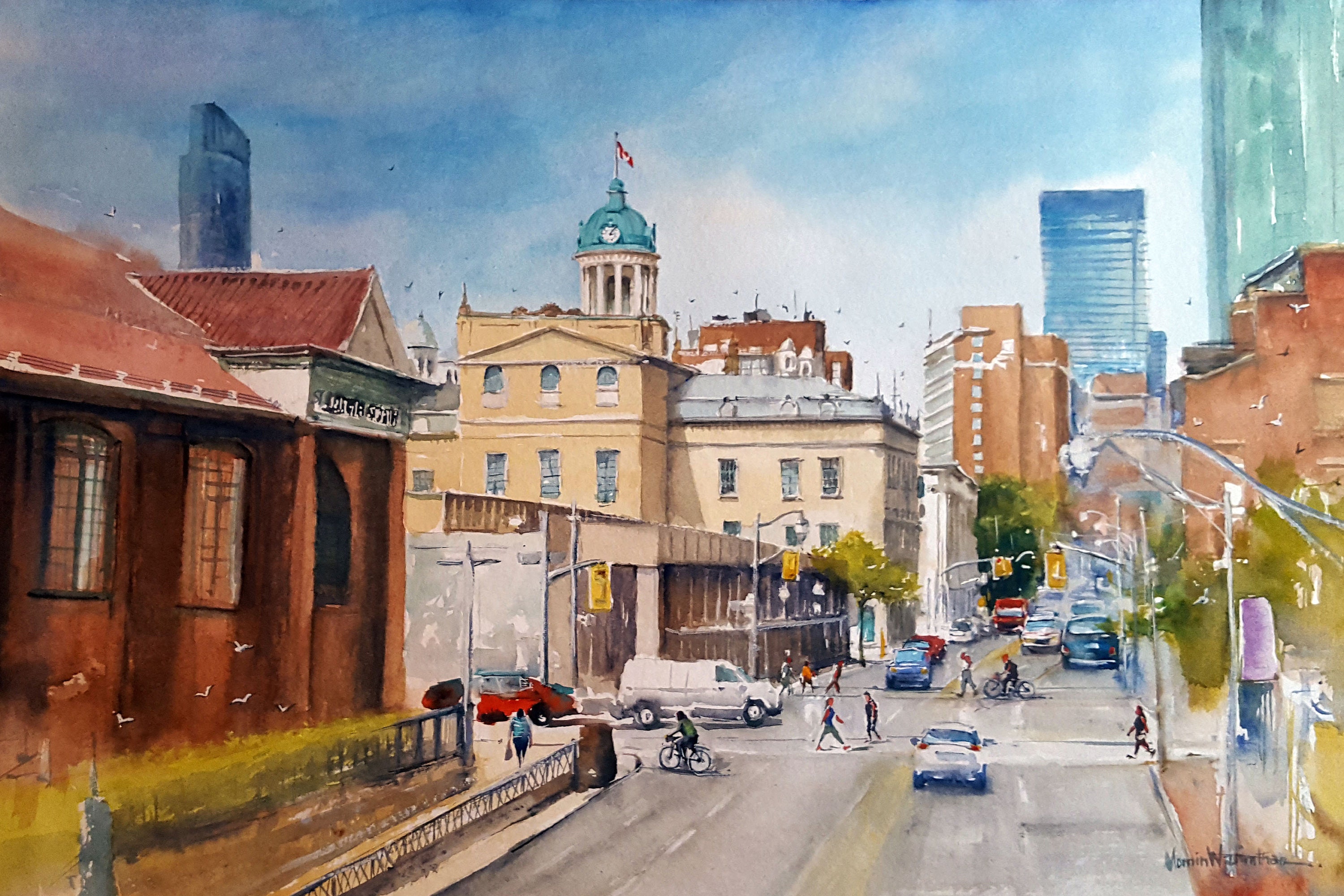 Toronto St Lawrence Hall  and St Lawrence Market Original Watercolor Painting Prints You will Love.