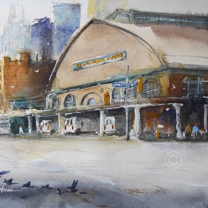 St Lawrence Market, Lower Jarvis and The Esplanade Watercolor Painting Prints, You will Love.