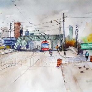 Don Velly Parkway North and Queen Street Toronto Original Watercolor painting Prints, You will love.