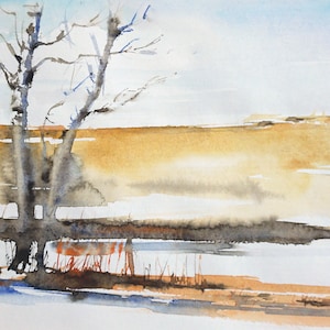 Abstract Landscape Original Watercolor Painting Prints you will Love.