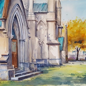 The Gates of Cathedral Church of St. James Toronto Prints of Original Watercolor Painting, You Will Love.