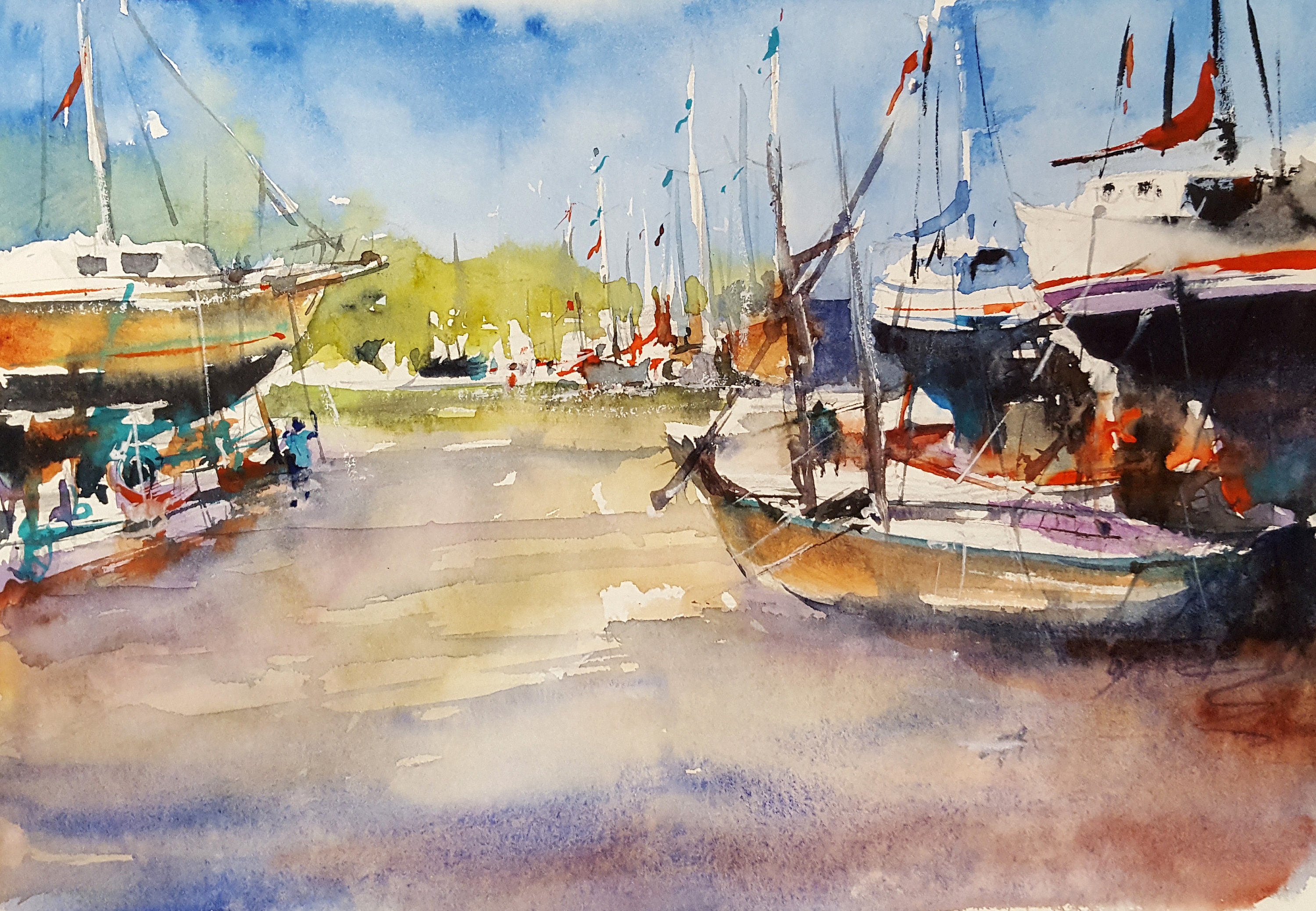 Toronto Bulffers Park Yacht Club Watercolor Painting Prints picture