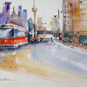 Toronto Streetcar Watercolor Painting Prints, you will love.