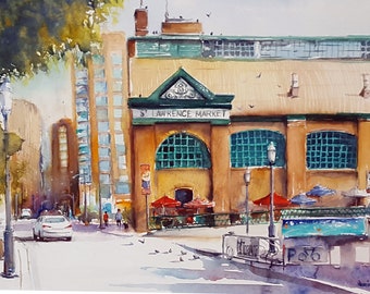 St Lawrence Market Toronto Watercolor Painting Prints You will Love.