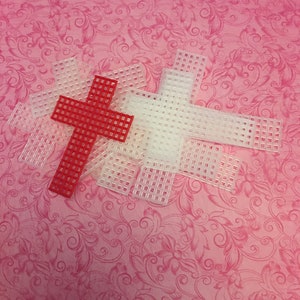 Plastic canvas cross cut out. 10 pk