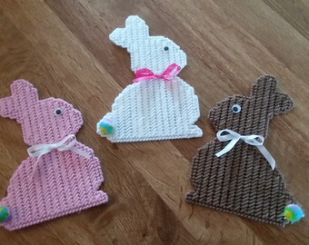 Big plastic canvas bunny magnets