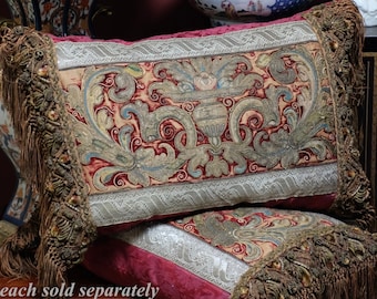 Antique Pillow 16th Century Renaissance Embroidery