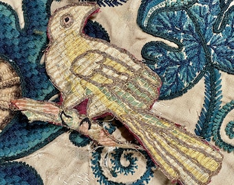 17th Century Needlework Applique BIRD