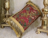 Antique Pillow 18th Century Metallic Embroidery Needlework Flowers Italian Embroidered Silk Cushion