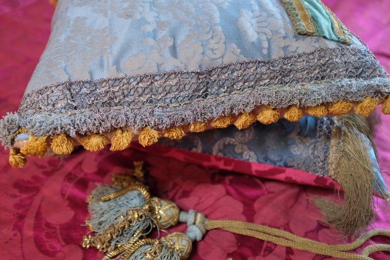 Antique Pillow 18th Century Italian Silk Tassel Applique Silk | Etsy
