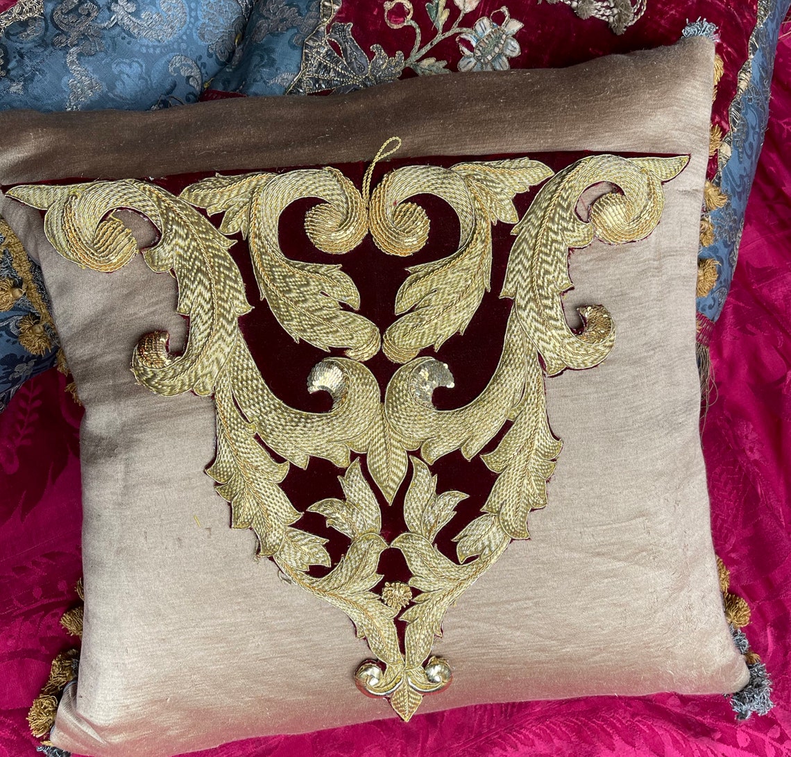 Gold Work Embroidery Spanish Bullion Applique Baroque Panel Etsy