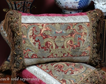 Antique Pillow 16th Century Renaissance Embroidery