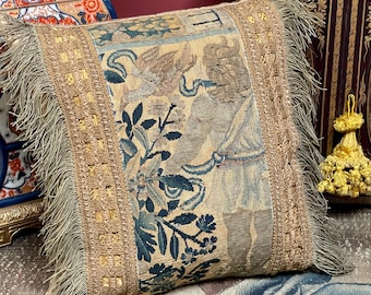 Antique Tapestry Pillow  CHERUB