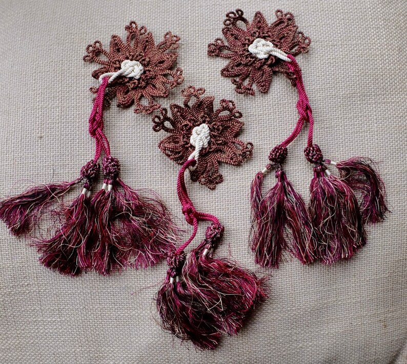 THREEE 18th Century Florentine Hand Made Silk Tassels Very Rare