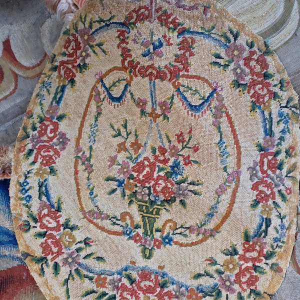 Antique Needlepoint Etsy