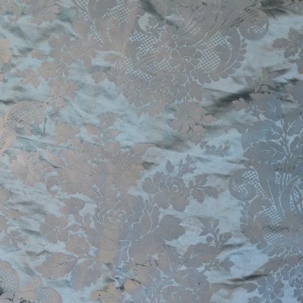 Antique French Lyon Silk Damask