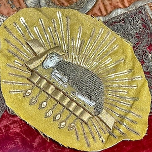 French  Ecclesiastical Metallic Embroidered Angus Dei
