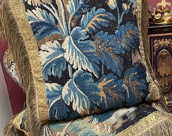 Antique Aubusson Tapestry Pillow