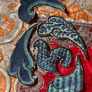 17th Century Crewelwork Applique
