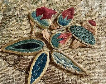 17th Century Crewelwork Slips