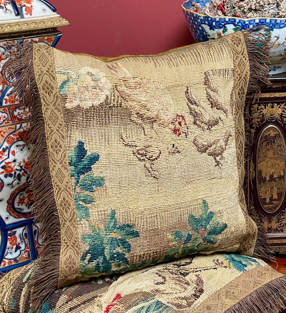Antique tapestry cushions discount