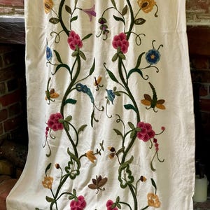 Antique English Crewelwork Valance
