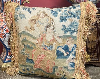 Antique Pillow 18th Century Needlepoint
