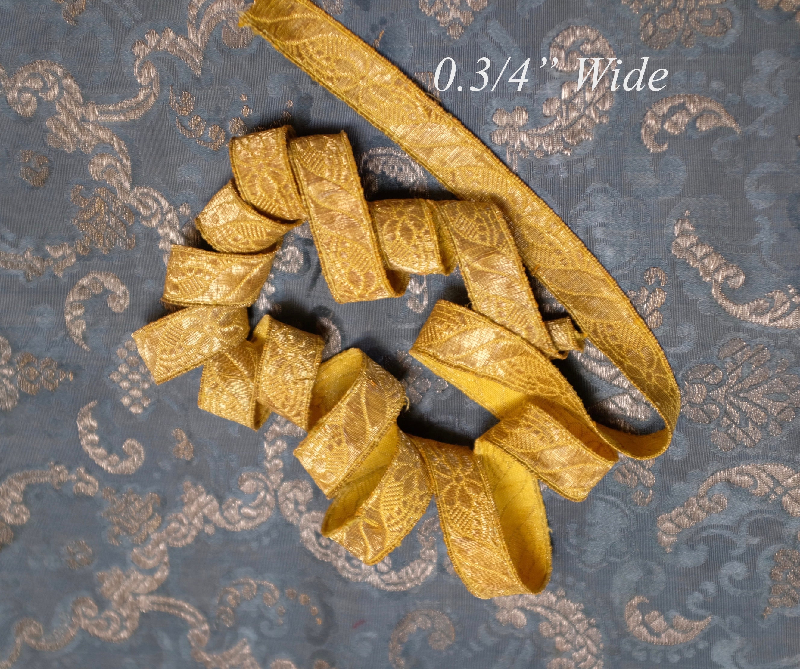 Antique French Ombre and Gold Metal Ribbon – Vintage Passementerie