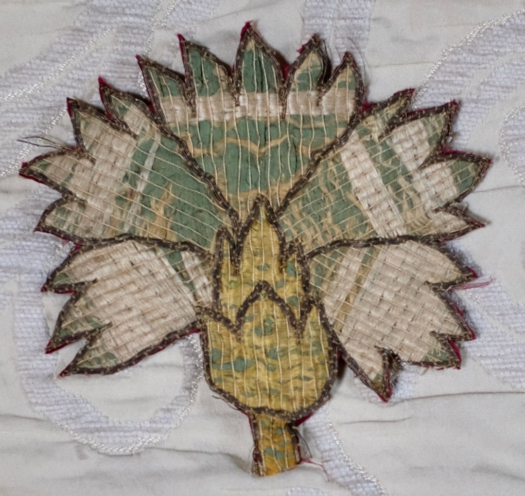 17th Century Italian Silk Floss Embroidered Flower Etsy