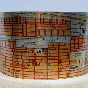 Billings Montana Map Cuff Bracelet. Vintage print map cuff, unique design gift for her or him by Enliven Natural.