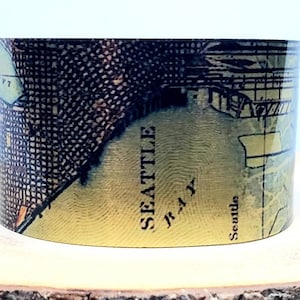 Pulsera de manguito de mapa de Seattle Washington. Vintage imprimir mapa brazalete para ella o él por Enliven Natural