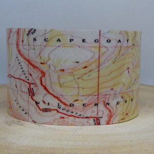 Scapegoat Wilderness Montana Map Cuff Bracelet. Vintage print map design wide cuff for him or her by Enliven Natural