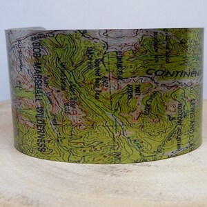 Bob Marshall Wilderness Montana Map Cuff Bracelet. Vintage print map cuff, unique design gift for her or him by Enliven Natural.