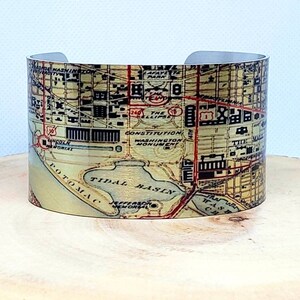 Washington D.C. kaart manchet armband. Vintage kaart afdrukken. Uniek cadeau-idee voor hem of haar van Enliven Natural