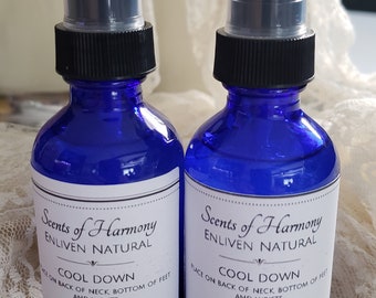 Cool Down (Hot Flash) Spray. Cooling body, relief from heat spray. Natural and organic, no chemical additives by Enliven Natural