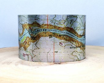 Snake River Idaho Manschette Armband. Vintage Landkarte Druck einzigartige Geschenkidee für Sie oder Ihn von Enliven Natural