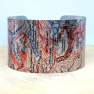 MT Grinnell Glacier Nationalpark Montana Karte Manschette Armband. Vintage Karte drucken, einzigartiges Geschenk für sie oder ihn von Enliven Natural