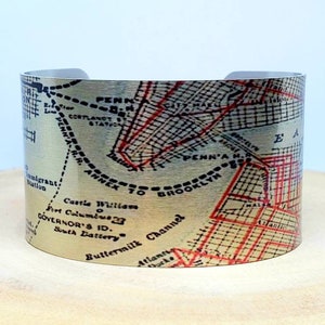 Liberty Island New York Karte Manschette Armband
