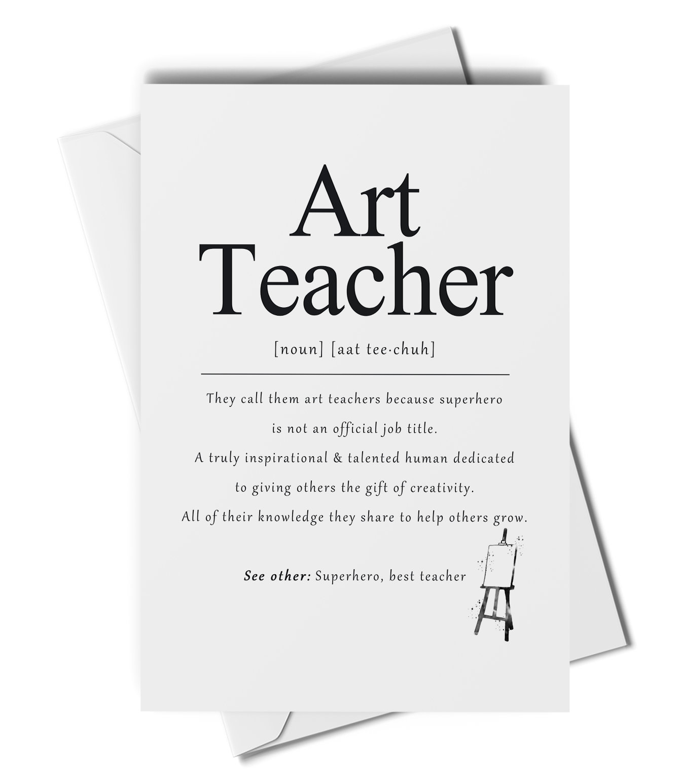 Art Teacher Definition Card, Art Teacher Gift, End of School Year Thank You Card, Art Tutor ...