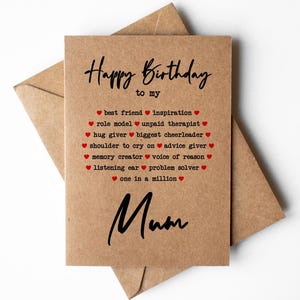 Carte d'anniversaire de maman, carte spéciale de maman, cartes de joyeux anniversaire, carte de meilleure maman, carte de proche maman, carte de meilleure amie de maman, carte de fils ou de fille