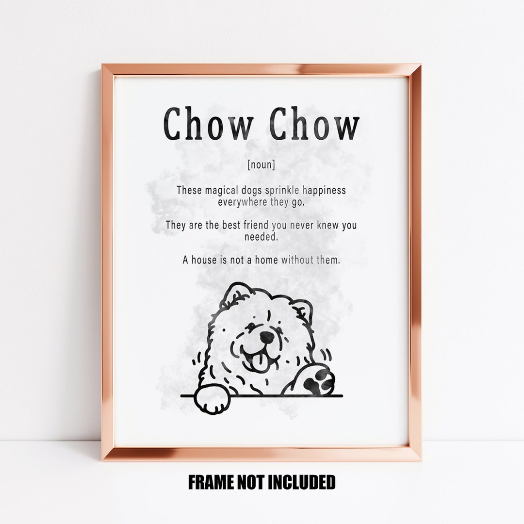 Chow Chow Definition Art Print or Greetings Card, Chow Chow Gift, Chow