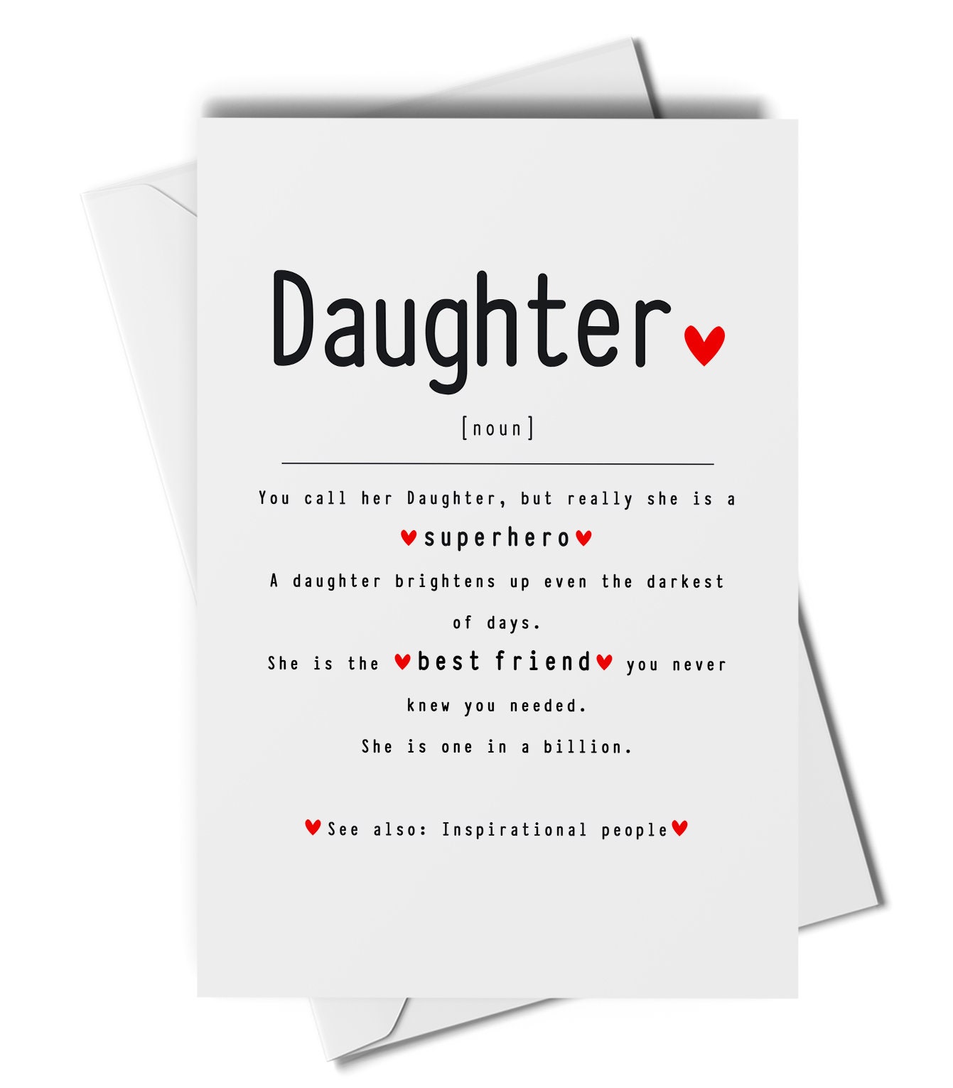 Daughter Definition Card, Daughter Card for Any Occasion, Sentimental ...