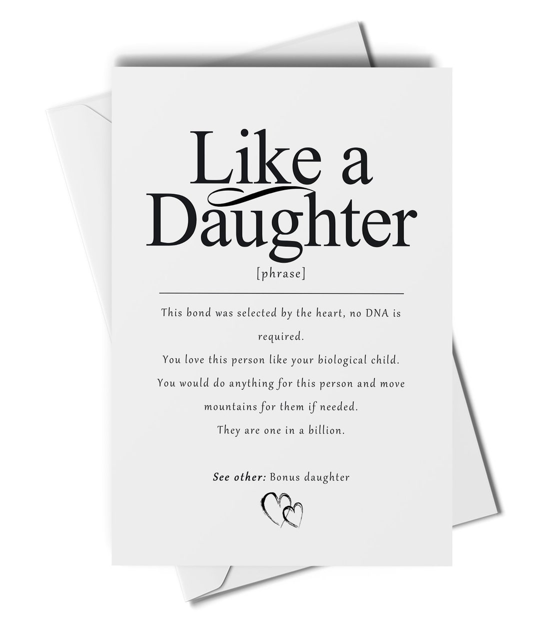 Like a Daughter Definition Card, Bonus Daughter Card, Daughter in Law