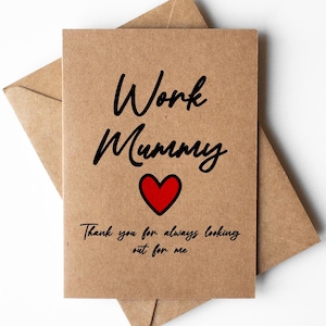 Carte de maman au travail, carte de remerciement pour maman au travail, carte de départ pour maman au travail, carte de parent au travail, carte de fille au travail, carte d'anniversaire de maman au travail, collègue